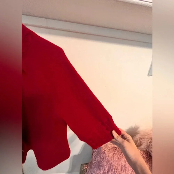 For Cynthia ( Cynthia Rowley ) Red Wool Buttoned Jacket - Picture 4 of 8